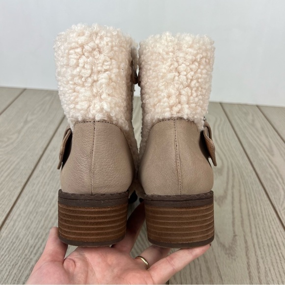 Gentle Souls by Kenneth Cole Best Cozy Slit Moto Boots 8.5 Mushroom Leather $295 - Picture 7 of 10